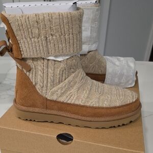 NEW UGG Classic Mini Cabelle Knit Boots -7